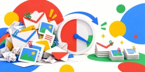 Googleカラーで添付ファイルを整理してGmailの空き容量を増やすイメージ