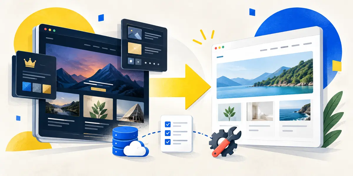 有料WordPressテーマからCocoonへ移行するイメージ