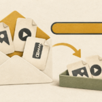 Gmailの容量を減らすために大きい添付メールを整理するイメージ